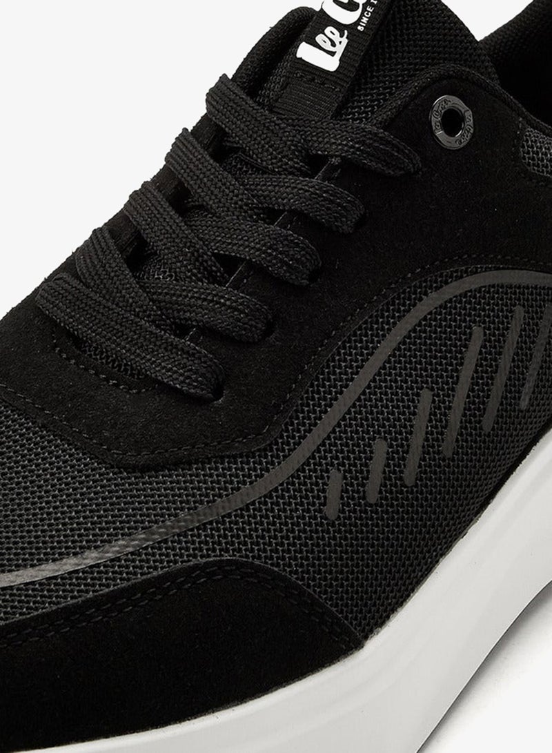 Lee Cooper Men's Panelled Lace-Up Sneakers with Pull Tabs - Image 4